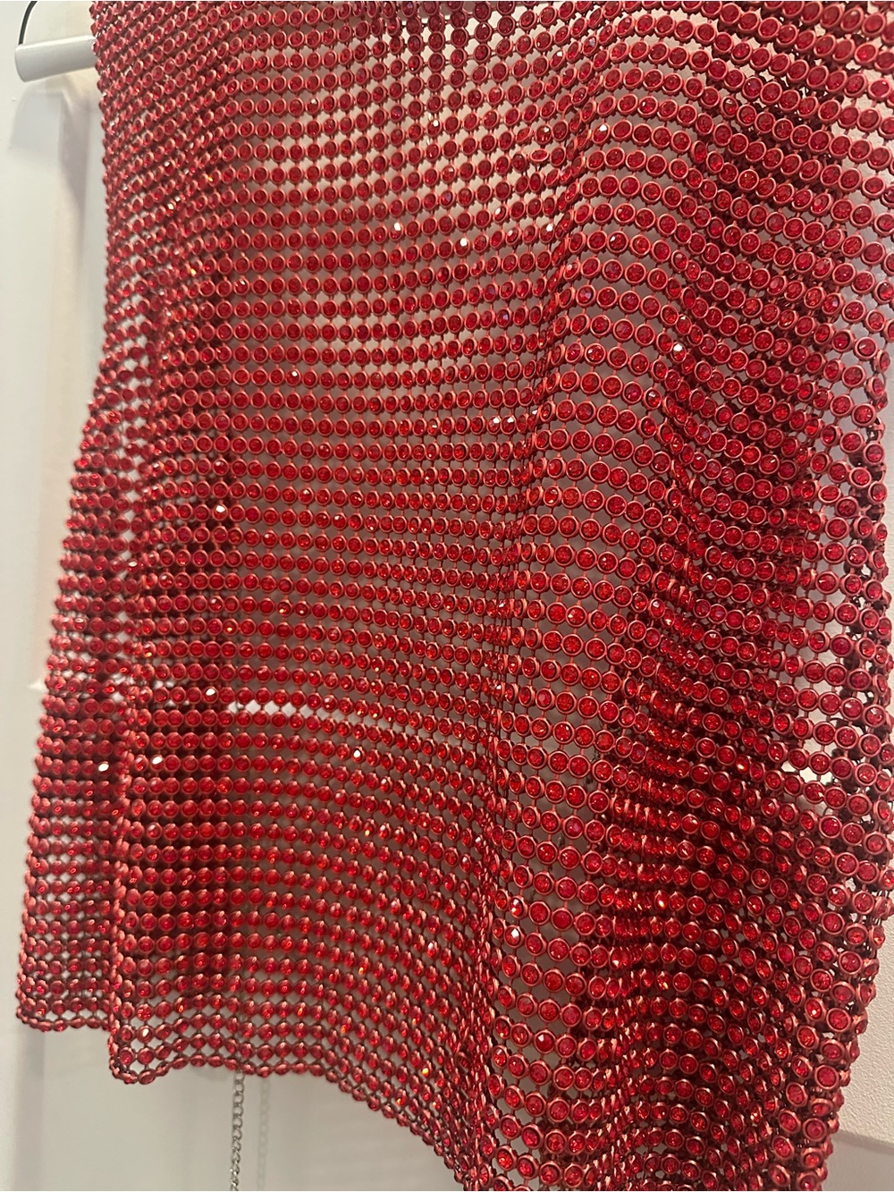 12th Tribe Red Rhinestone Crop Tank Top - Picture 6 of 7